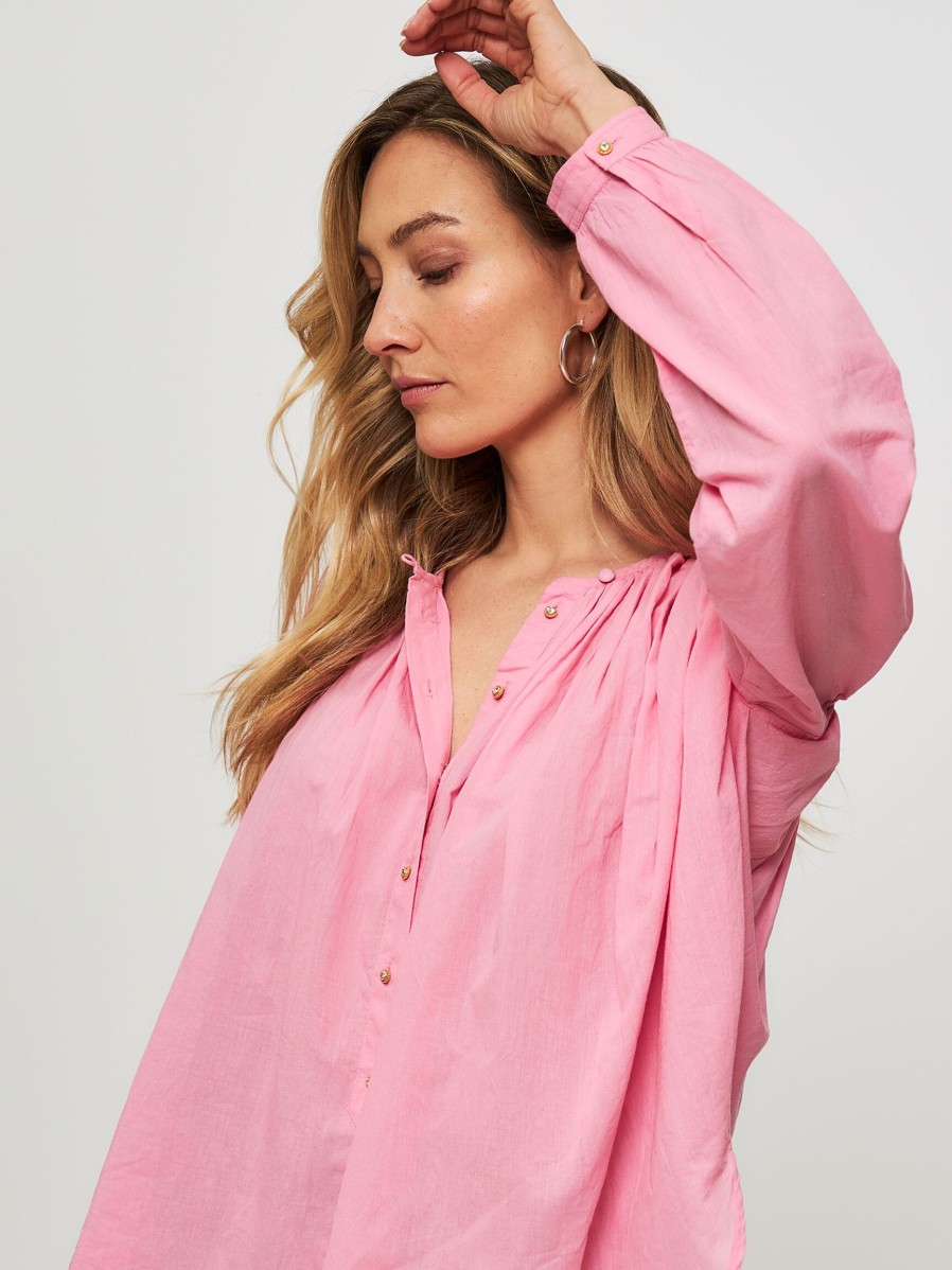 Women Laurence Bras Tops And Blouses | Cigar, Cotton Top Pink