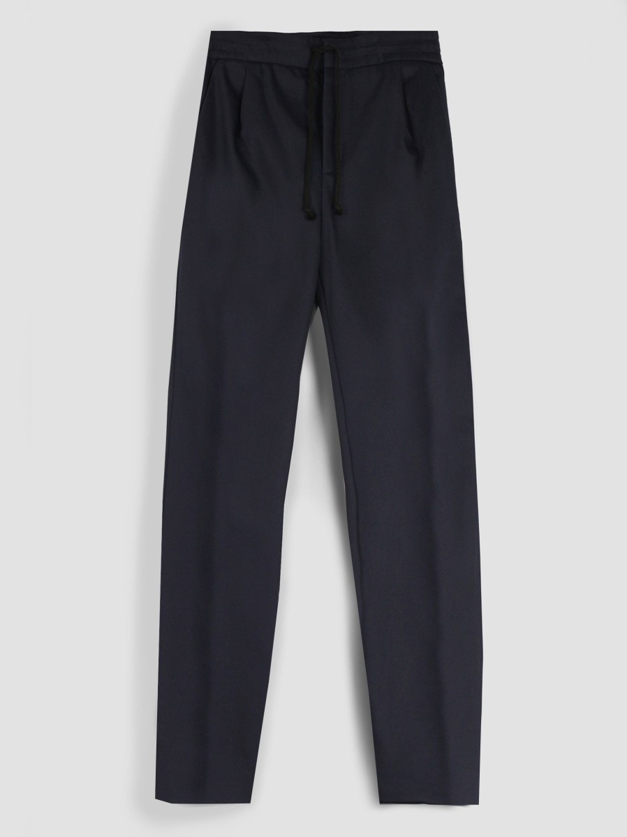 Women Drykorn Pants And Jumpsuits | Level, Cotton Stretch Trousers Dark Blue