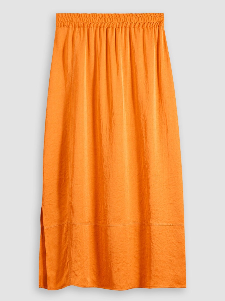 Women American Vintage Skirts | Widland, Woven Shiny Skirt Orange