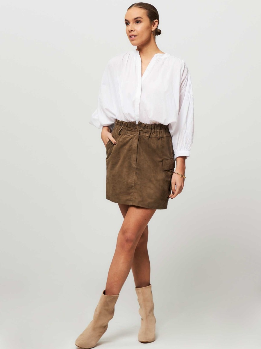 Women Alter Ego Skirts | Nushka, Suede Cargo Skirt Army