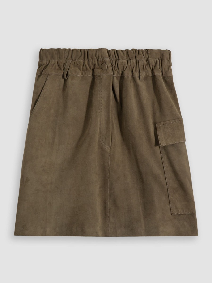 Women Alter Ego Skirts | Nushka, Suede Cargo Skirt Army