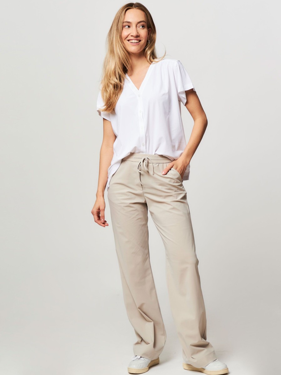 Women Trvl Drss Pants And Jumpsuits | Travel Jersey Trousers Sand