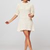 Women Magali Pascal Dresses And Tunics | Bea, Cotton Dress With Open Worked Pattern Ecru