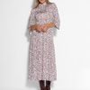 Women Samsoe Samsoe Dresses And Tunics | Fritta, Viscose Mix Dress With Flower Print Brown