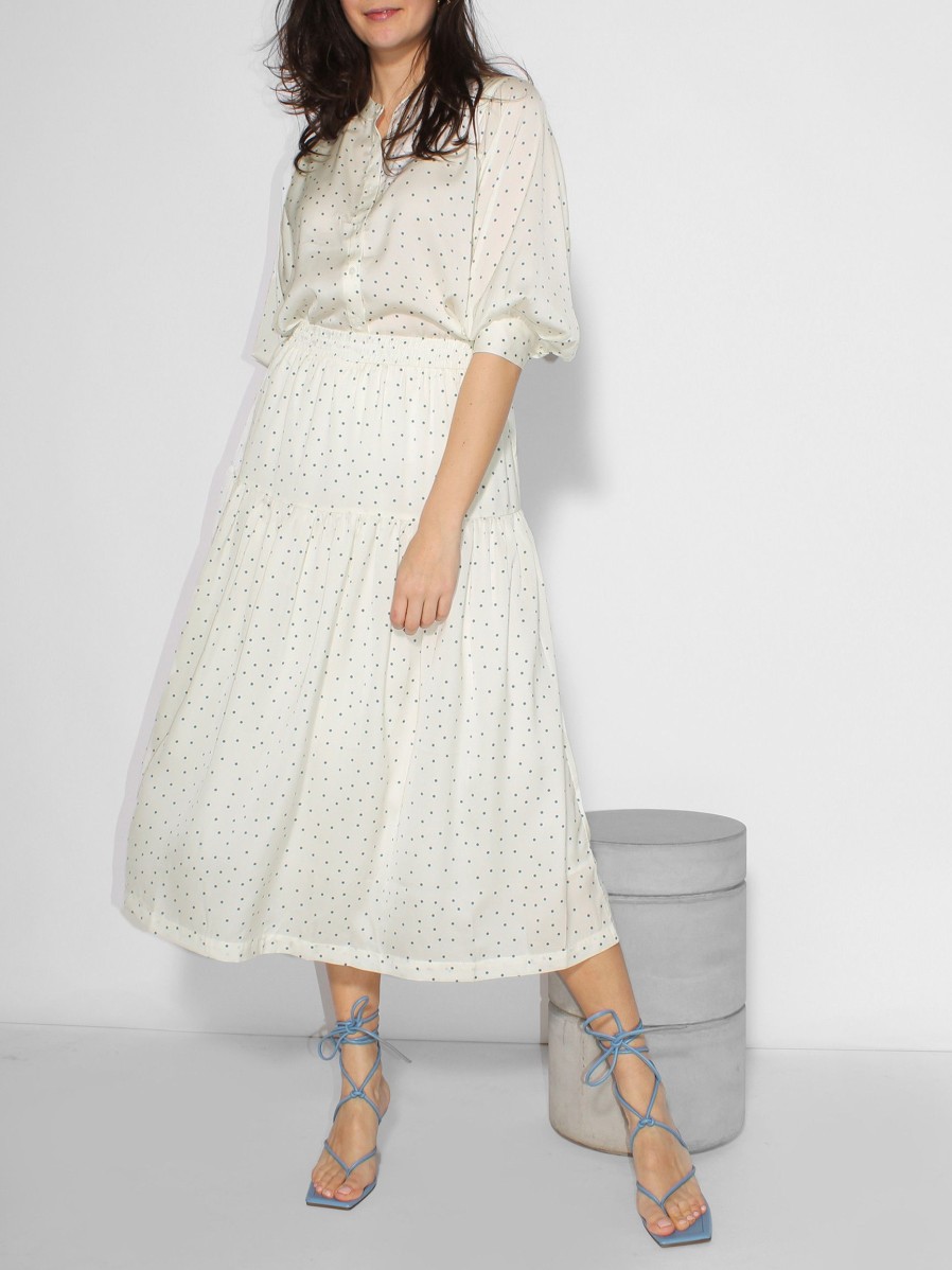 Women Lollys Laundry Skirts | Cokko, Sustainable Woven Skirt With Dot Print Cream