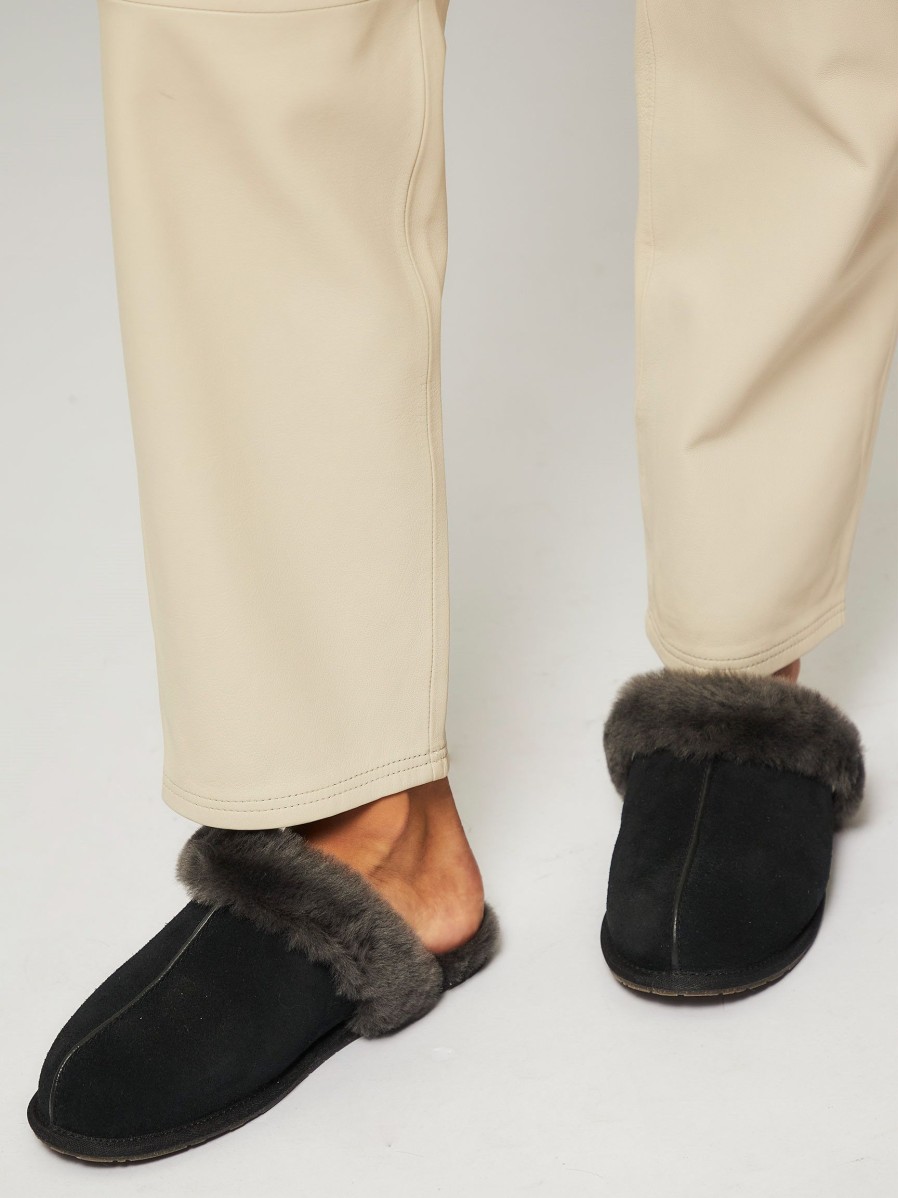 Women Ugg Ballet Flats And Loafers | Scuffette, Suede Slippers Black