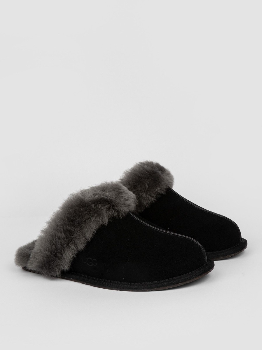 Women Ugg Ballet Flats And Loafers | Scuffette, Suede Slippers Black