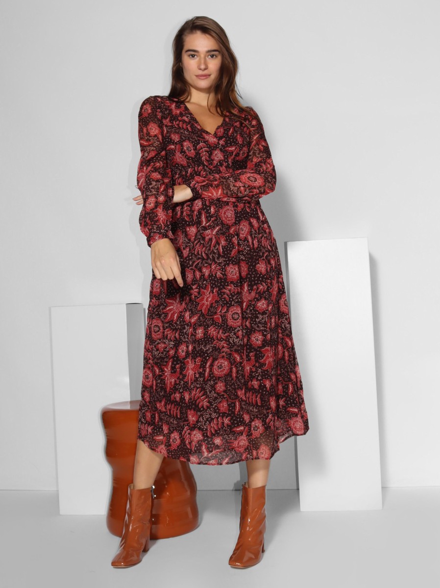 Women Leon and Harper Dresses And Tunics | Ryu, Viscose Dress With Print Red