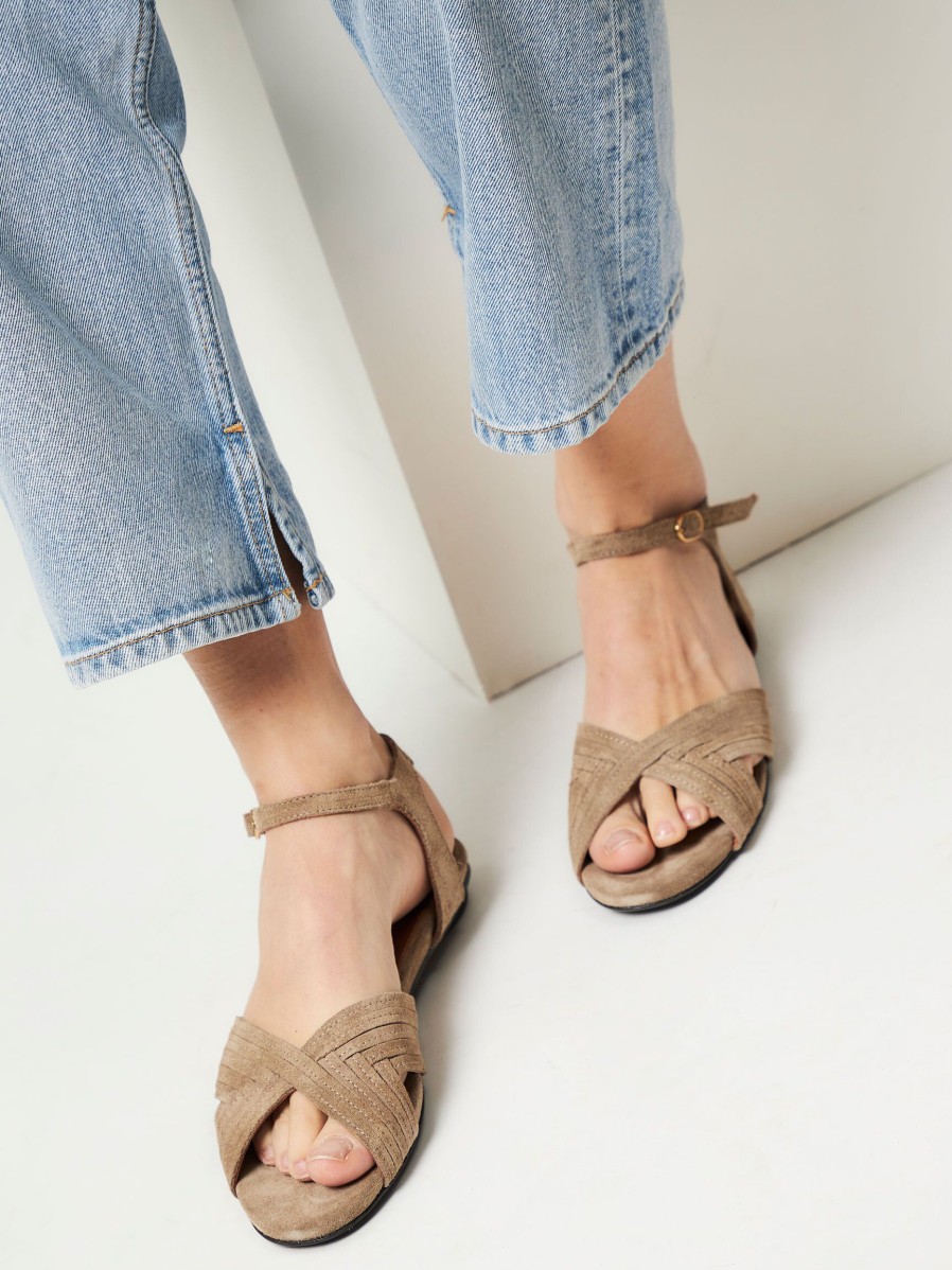 Women Anonymous Copenhagen Sandals | Niabi, Suede Sandals Browngrey