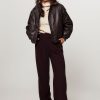 Women Dante 6 Pants And Jumpsuits | Zach, Woven Wide Leg Trousers Aubergine