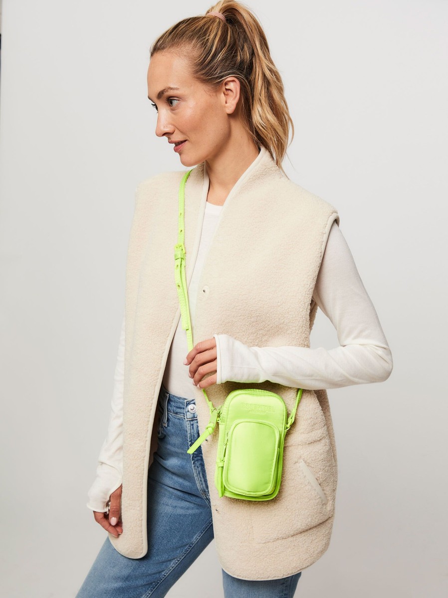 Women Essentiel Antwerp Bags | Elyma, Woven Crossbody Bag Lime Green