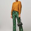 Women Co'Couture Pants And Jumpsuits | Cama, Woven Trousers With Pattern And Lurex Green