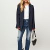 Women Closed Blazers And Jackets | Wool Mix Blazer Dark Blue