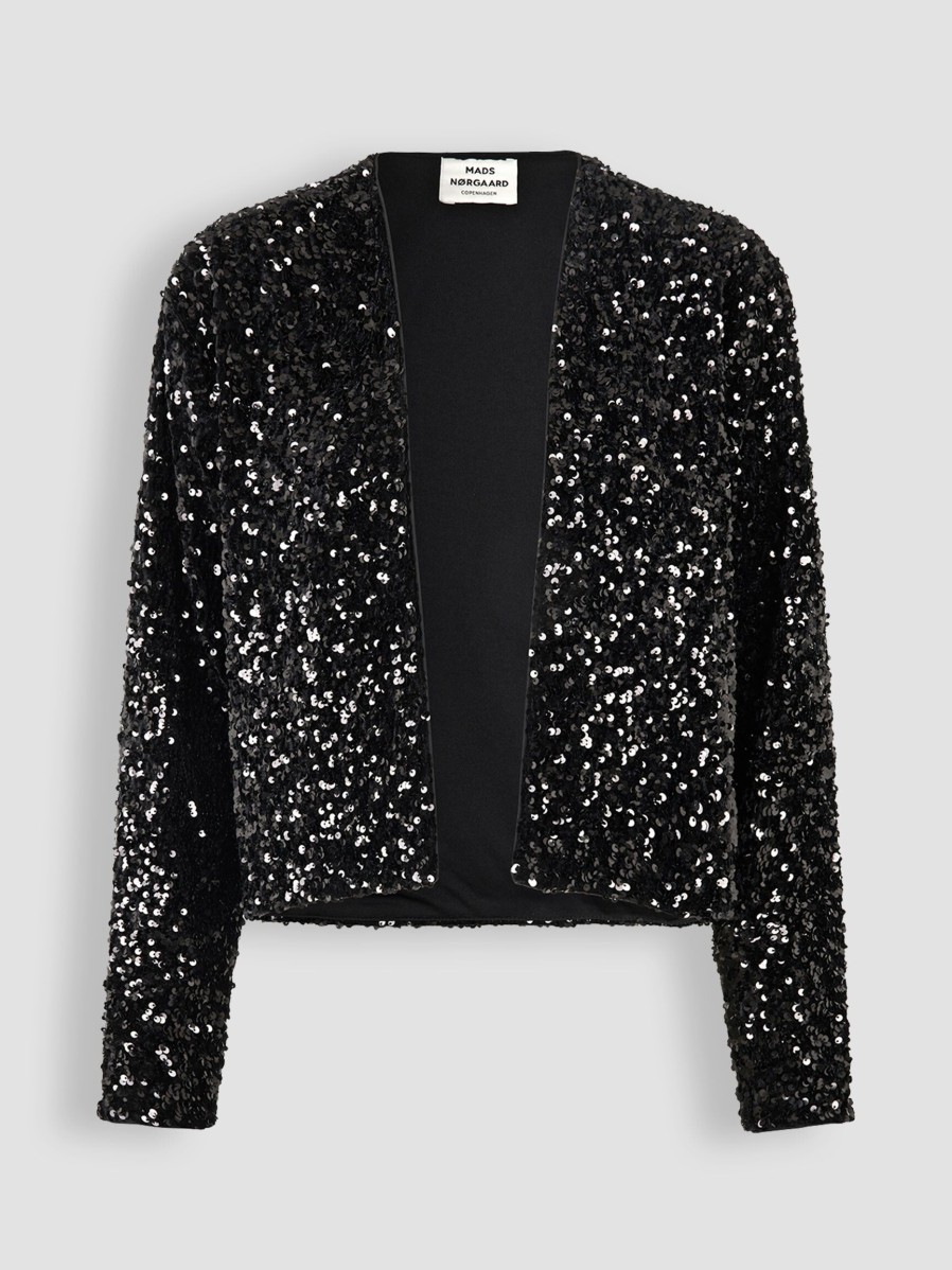 Women Mads Norgaard Blazers And Jackets | Emily, Woven Sequins Jacket Black