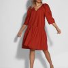 Women By Malene Birger Dresses And Tunics | Cymaria, Organic Cotton Poplin Dress Stone Red