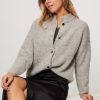 Women Gestuz Sweaters And Cardigans | Alpha, Alpaca Mix Melange Cardigan Light Grey