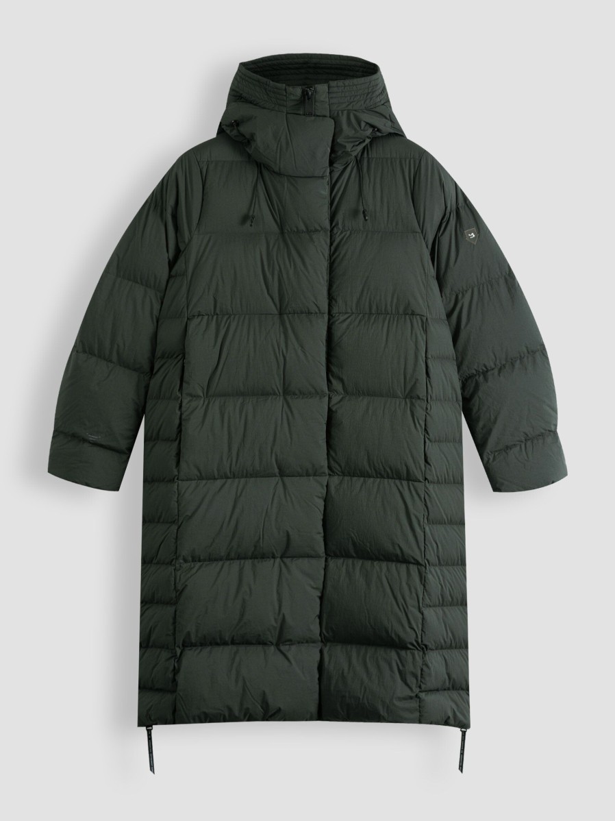 Women Krakatau Outerwear | Qw424, Technical Padded Coat Dark Green