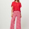 Women Studio Anneloes Pants And Jumpsuits | Max, Medium Travel Jersey Trousers With Print Red