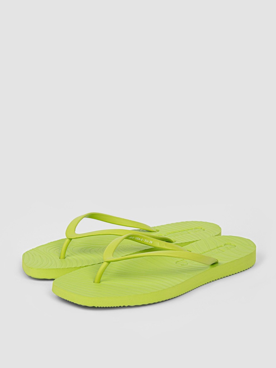 Women Sleepers Flip Flops | Tapered, Rubber Flip Flops Lime Green