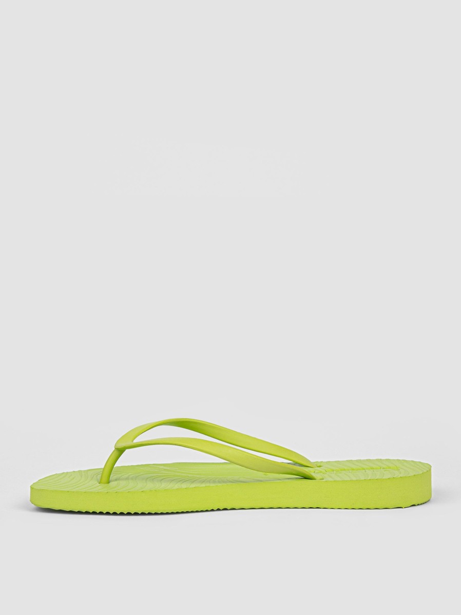 Women Sleepers Flip Flops | Tapered, Rubber Flip Flops Lime Green