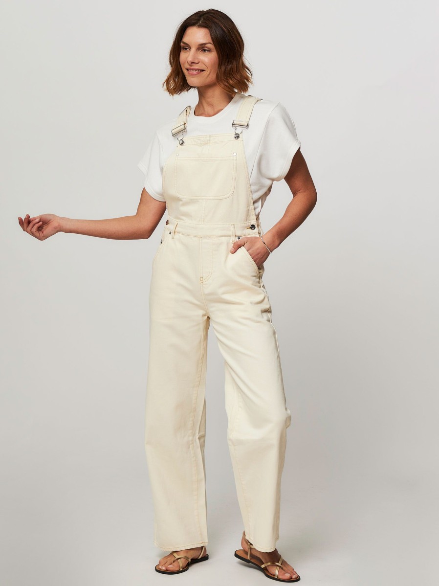 Women Denham Pants And Jumpsuits | Alexa, Cotton Denim Dungaree Ecru