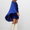 Women Essentiel Antwerp Dresses And Tunics | Ediamond, Woven Cape Dress Cobalt