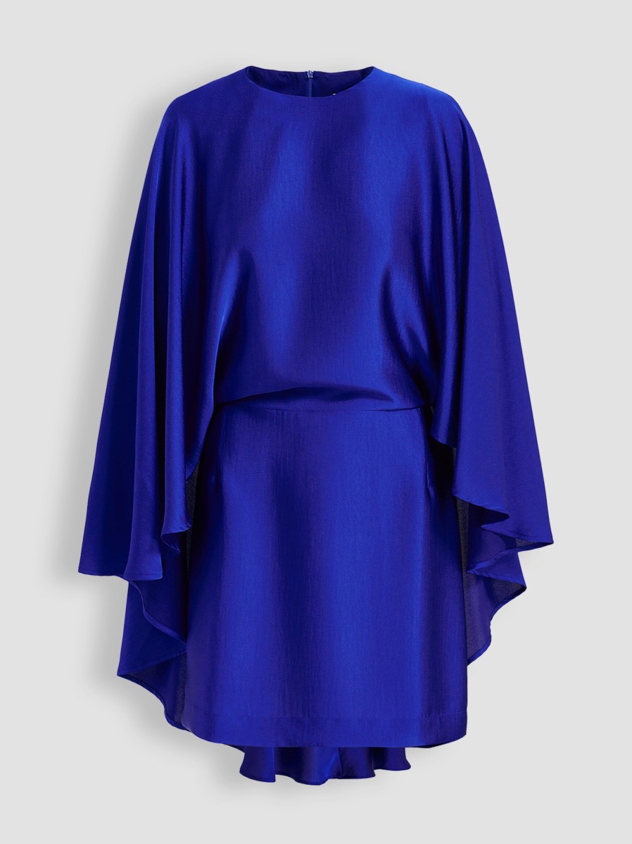 Women Essentiel Antwerp Dresses And Tunics | Ediamond, Woven Cape Dress Cobalt