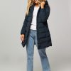 Women Woolrich Outerwear | Prescott, Woven Padded Parka Dark Blue