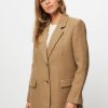 Women Modstrom Blazers And Jackets | Ginni, Cotton Mix Blazer With Structure Lightbrown