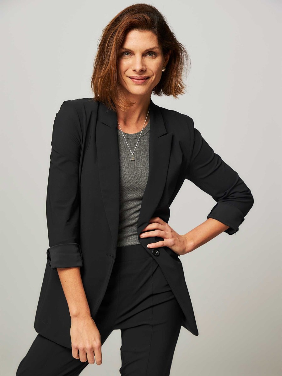 Women Studio Anneloes Blazers And Jackets | Fran, Heavy Travel Blazer Black