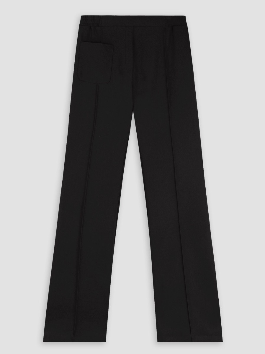 Women Nathalie Vleeschouwer Pants And Jumpsuits | Nelson, Woven Wide Leg Trousers Black