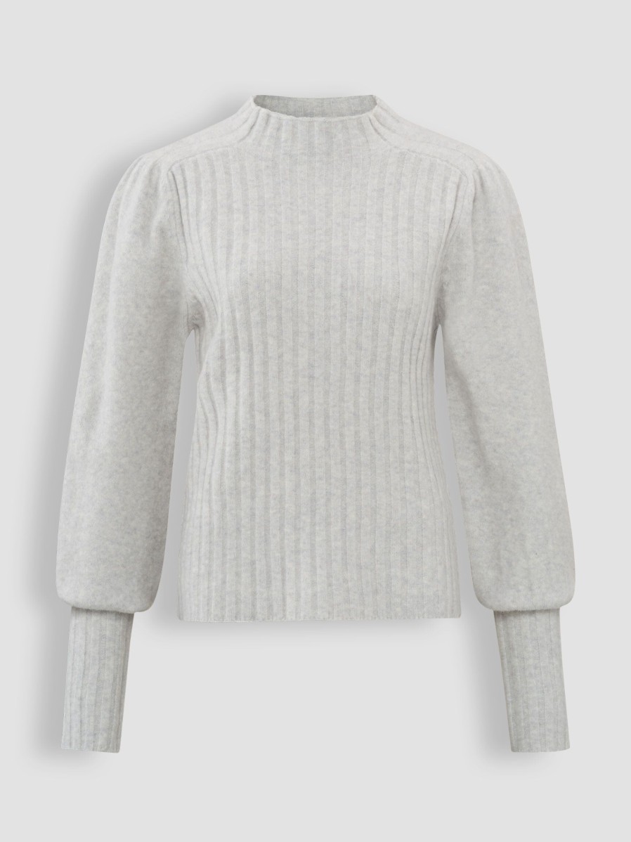 Women Yaya Sweaters And Cardigans | Knitted Melange Jumper Light Grey