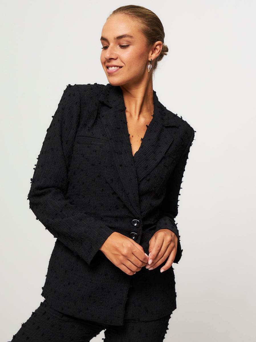 Women Hofmann Copenhagen Blazers And Jackets | Lori, Woven Blazer With Structure Black