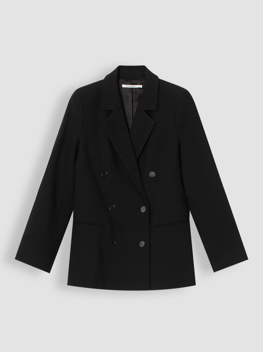 Women Graumann Blazers And Jackets | Sika, Cotton Mix Blazer Black