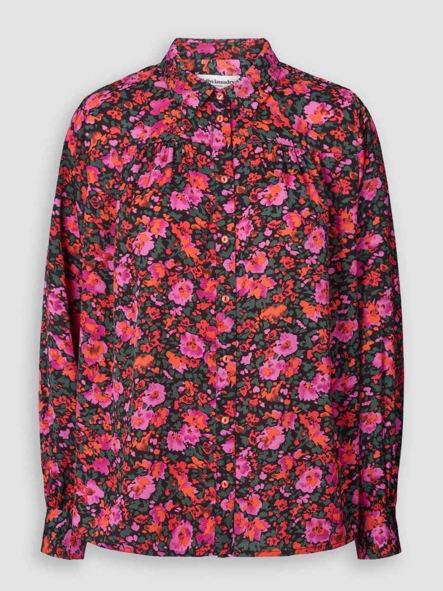 Women Lollys Laundry Tops And Blouses | Allison, Woven Blouse With Print Pink