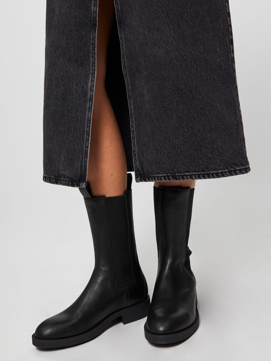 Women Copenhagen Boots | Vitello, Leather Low Boots Black