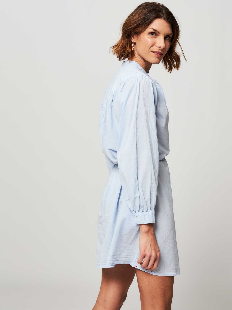 Women Xirena Dresses And Tunics | Winnie, Cotton Button Down Dress Light Blue