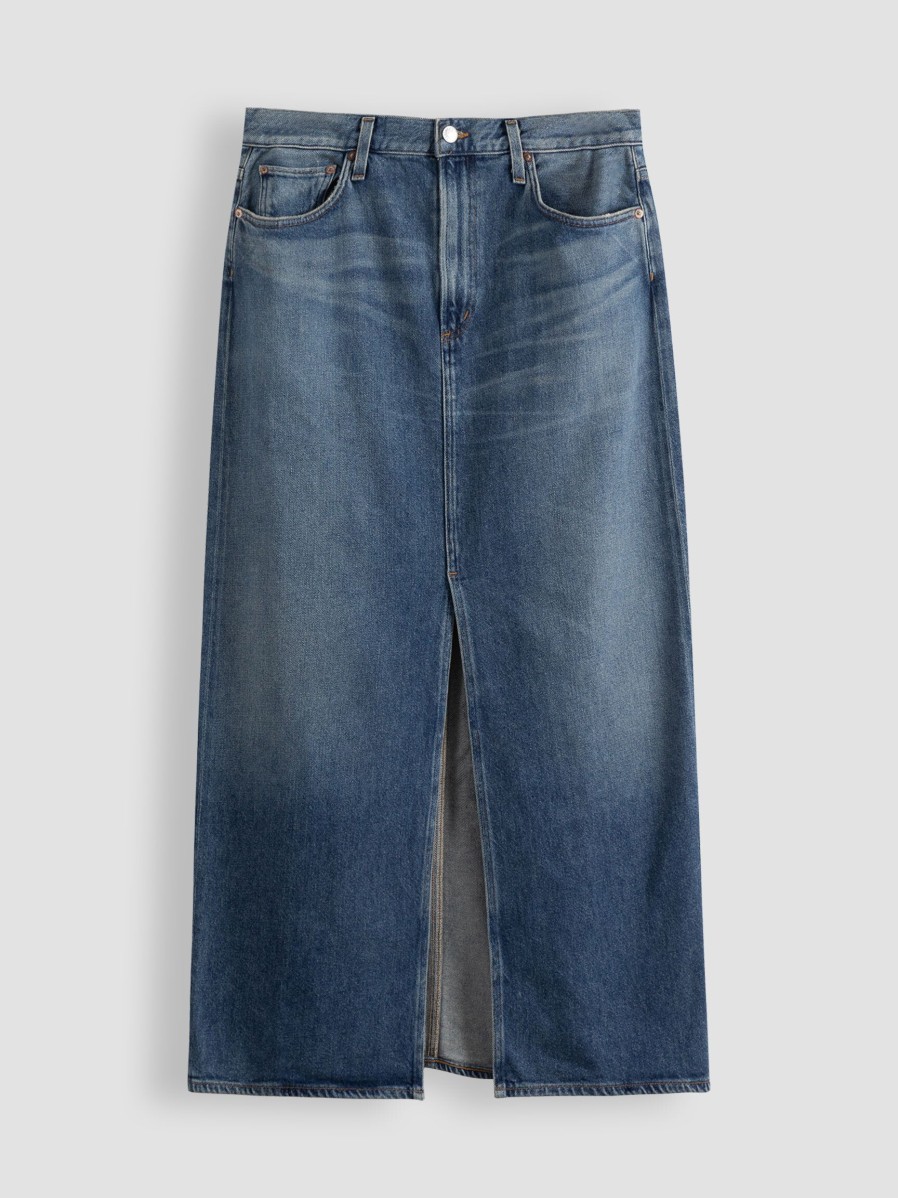 Women Agolde Skirts | Leif, Denim Skirt Blue