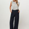 Women Co'Couture Pants And Jumpsuits | Vola, Viscose Mix Wide Leg Trousers Dark Blue