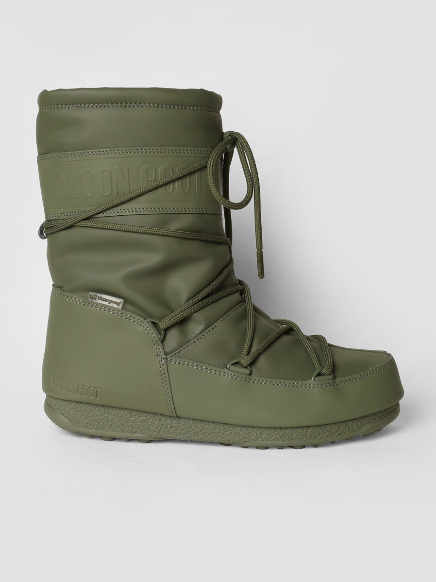 Women Moon Boot Boots | Low Padded Nylon Rubber Snowboots Khaki