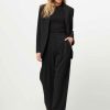 Women Samsoe Samsoe Pants And Jumpsuits | Luzy, Viscose Mix Trousers With Pinstripe Black