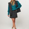 Women Fabienne Chapot Skirts | Dora, Wool Mix Tweed Skirt With Lurex Dark Blue