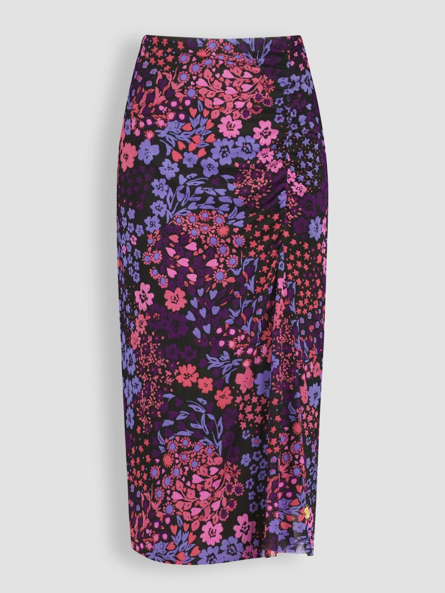 Women Fabienne Chapot Skirts | Jessy, Mesh A-Line Skirt With Print Purple