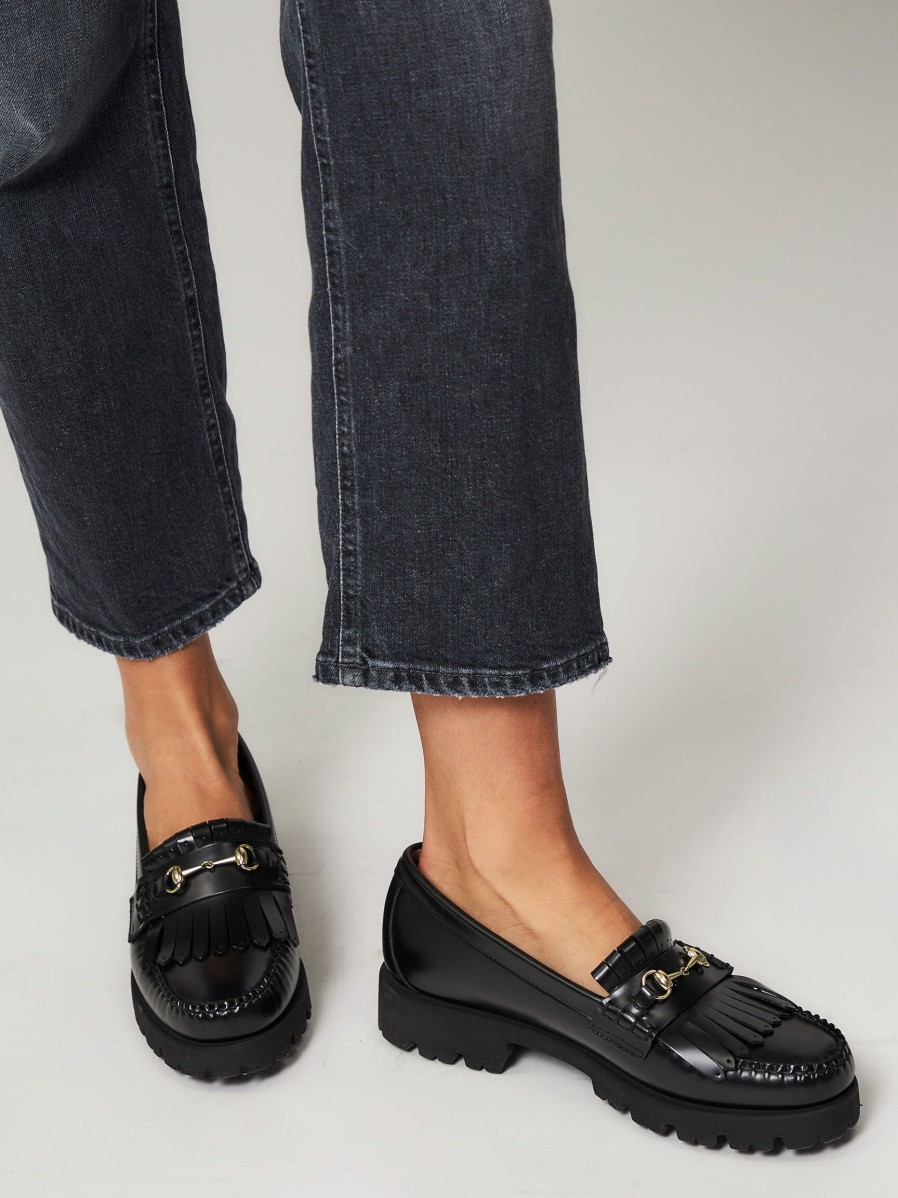 Women G.H. Bass & Co Ballet Flats And Loafers | Lianne, Leather Loafers Black