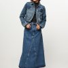 Women Ganni Outerwear | Organic Cotton Denim Jacket Blue