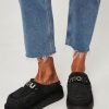 Women Mou Ballet Flats And Loafers | Bounce, Suede Logo Loafers Black