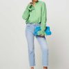 Women Fabienne Chapot Jeans | Lizzy, Mid Waist Cropped Flared Fit Jeans Light Blue