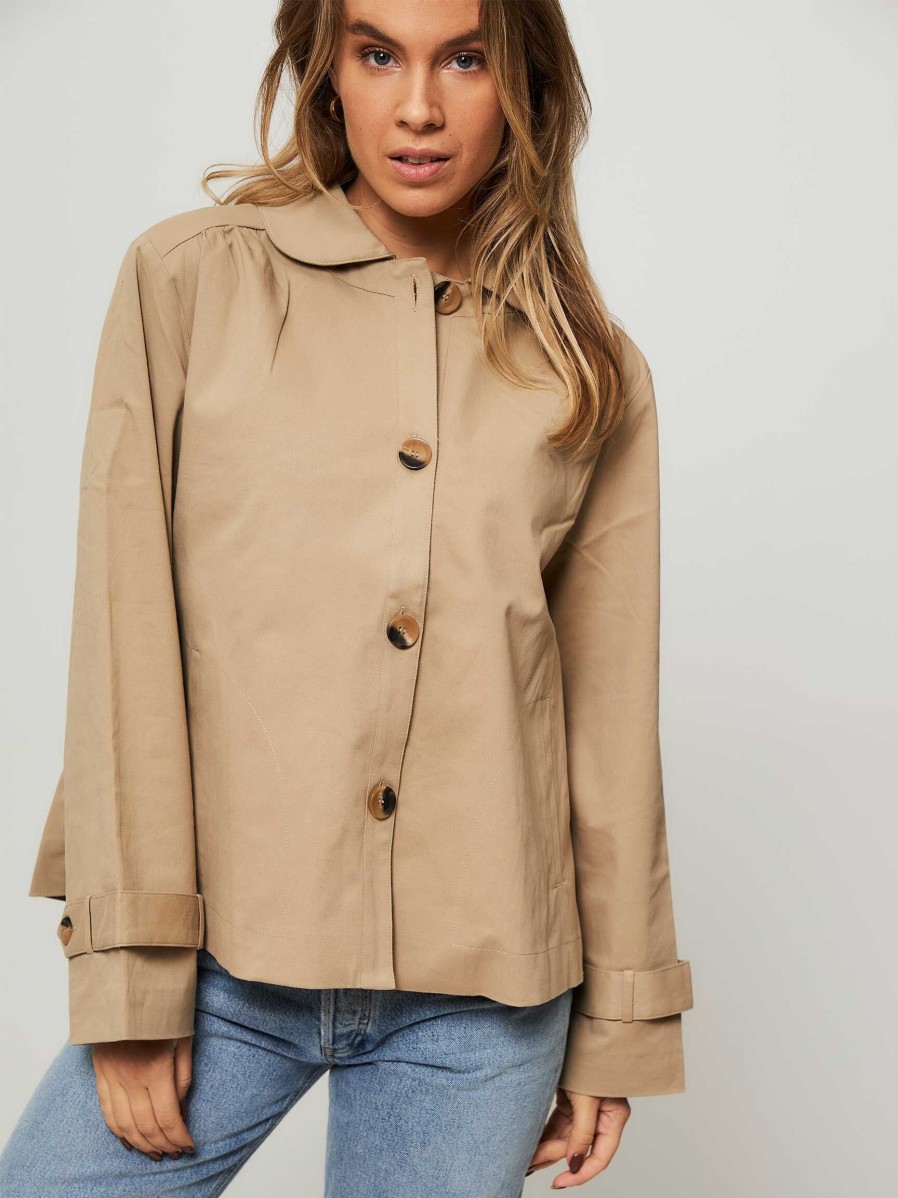 Women Lollys Laundry Blazers And Jackets | Viola, Cotton Mix Jacket Lightbrown