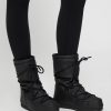 Women Moon Boot Boots | Low Padded Nylon Rubber Snowboots Black