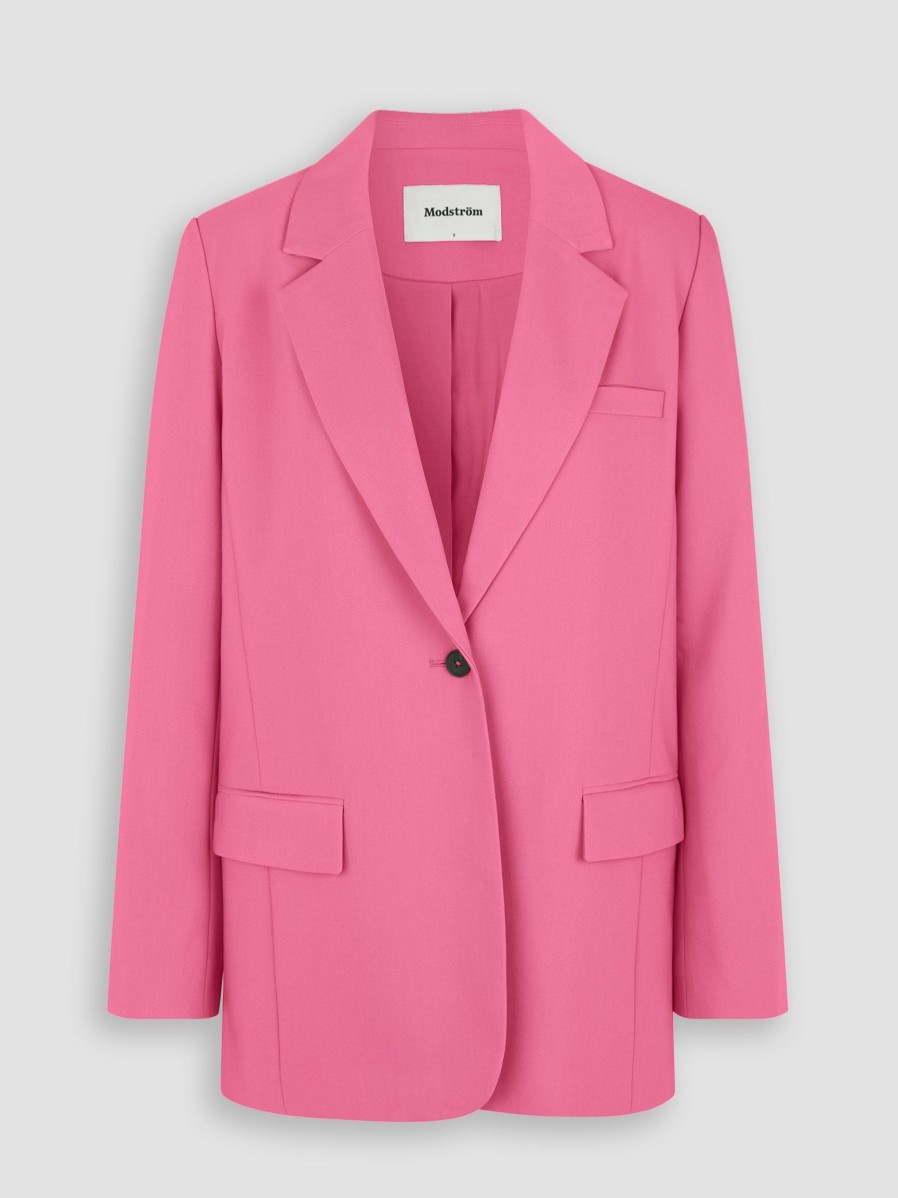 Women Modstrom Blazers And Jackets | Gale, Rayon Mix Long Fit Blazer Pink